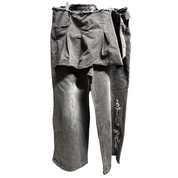 Dolls Kill Pants - Dolls Kill x Naruto Shippuden Cyberpunk Ninja Wide Leg Harajuku Shinobi Pants 1X